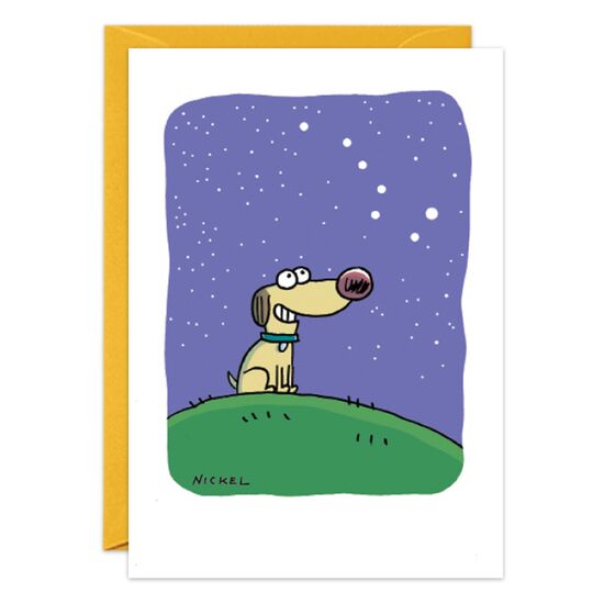 COVER: (Visual: Dog smiling up at the stars) INSIDE: Countless Thanks.