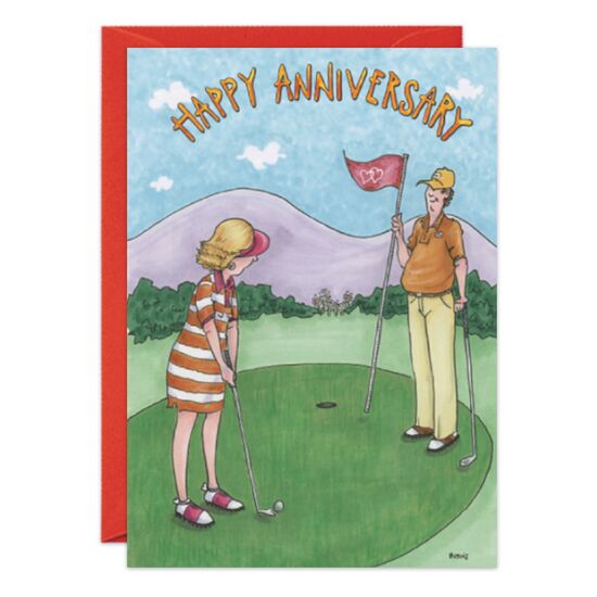 COVER: Happy Anniversary INSIDE: . . .to a couple who's right on course!