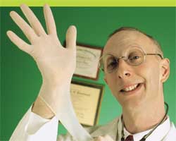 Doctor with latex glove